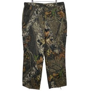 Mossy Oak Field Staff Cargo Hunting Pants Men's Sz XL Brown Green Camo Mossy Oak